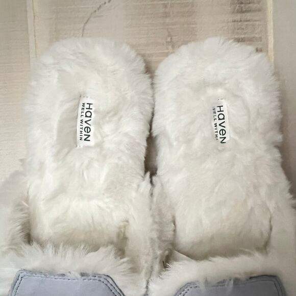 Haven Well Within Slippers Women’s Sz 10 100% Suede Leather with Faux Fur lining - Picture 6 of 9